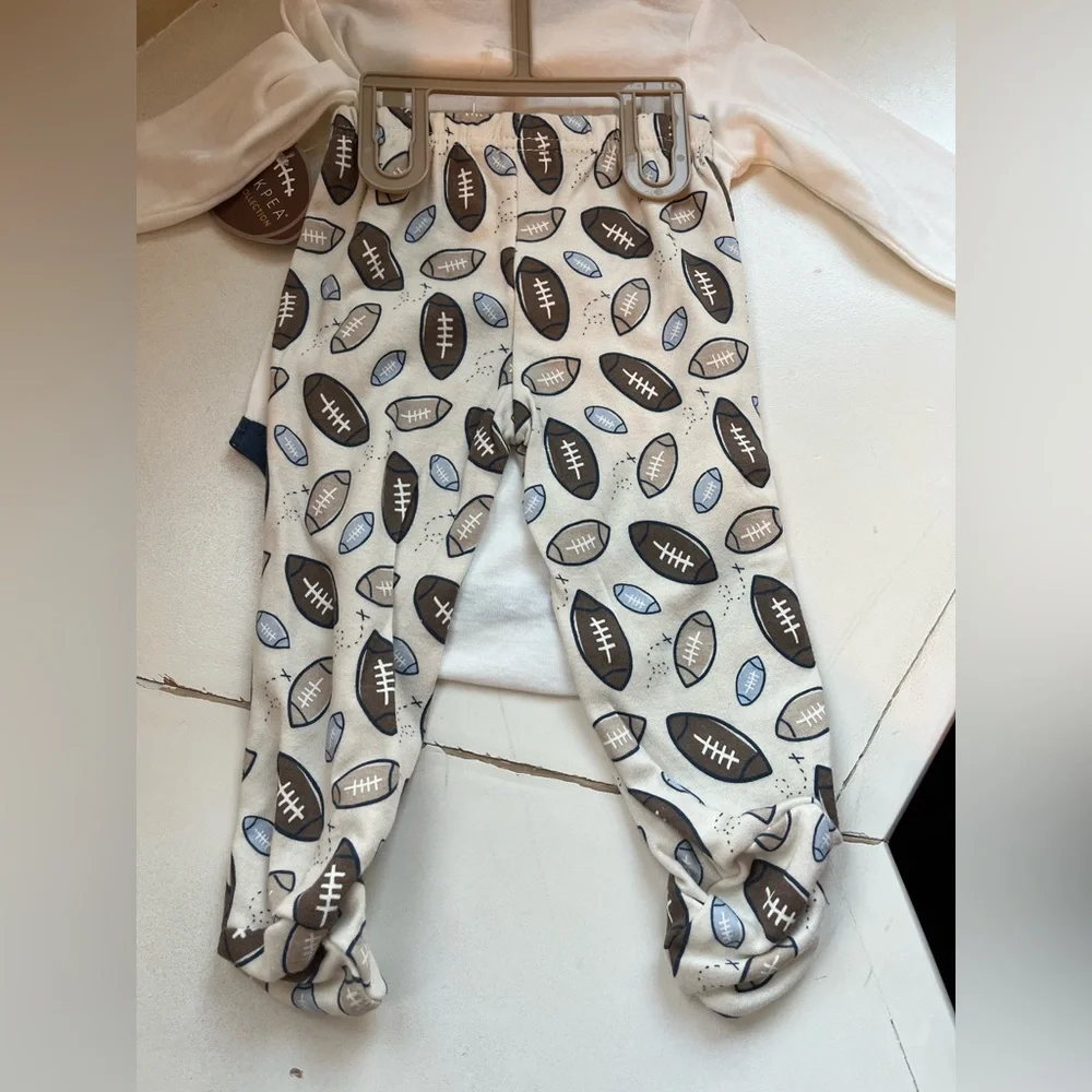 Daddy's Future MVP Football 3 Piece Baby Bodysuit and Pants Set